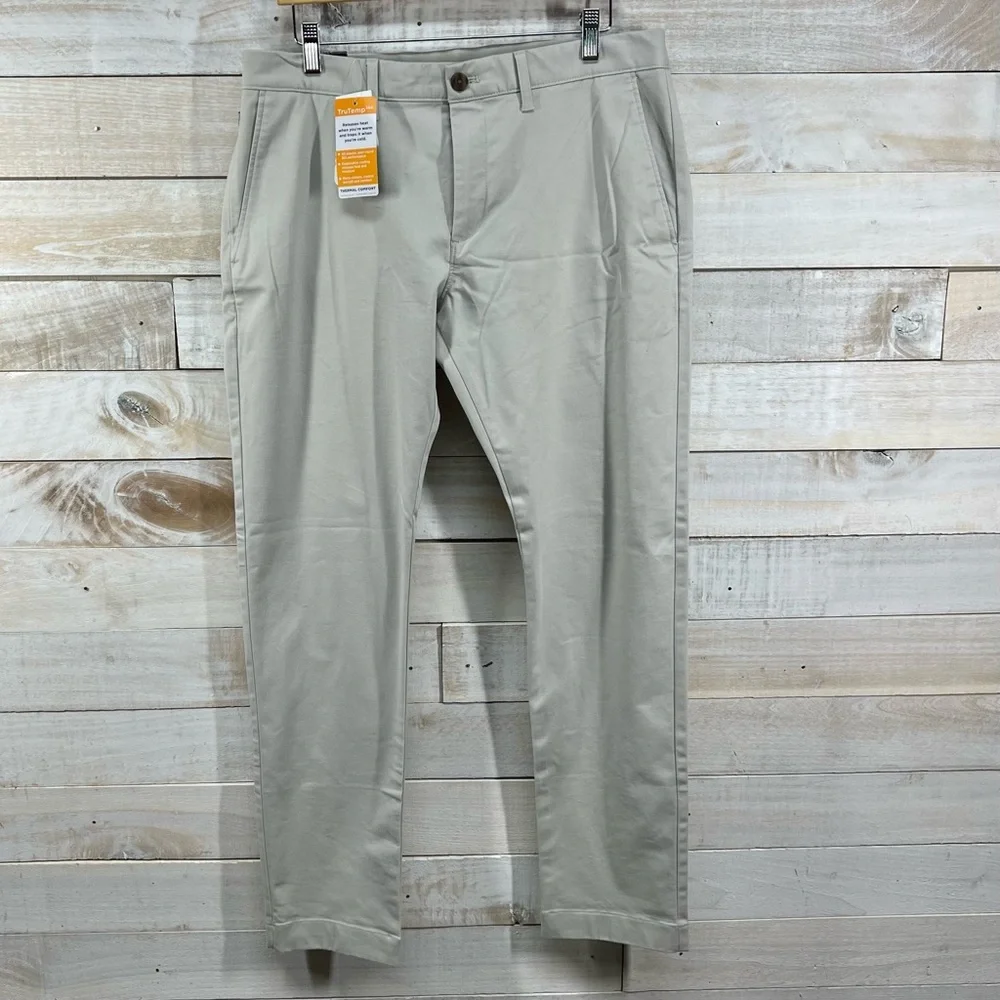J Crew TruTemp 365 Pants Mens 33x32 Beige Khaki Chino Slim Thermal Comfort NWT